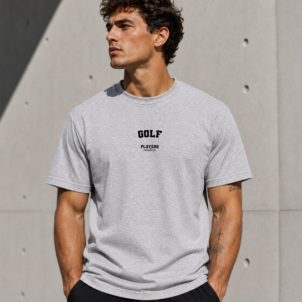 Golf grey men's T-shirt lifestyle photograph 3