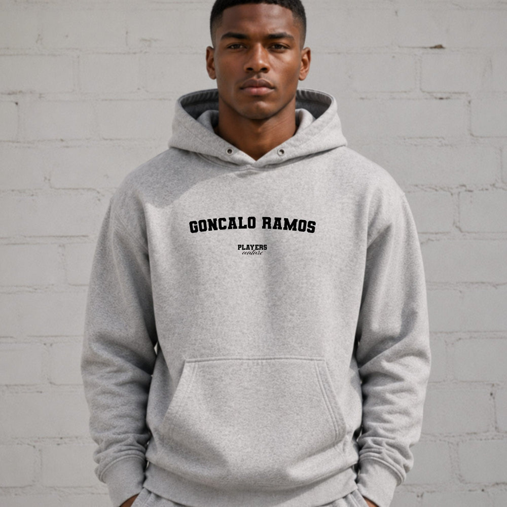 goncalo-ramos name-print hoodie - grey