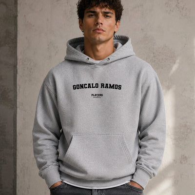 goncalo-ramos name-print hoodie - grey