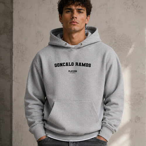 goncalo-ramos name-print hoodie - grey