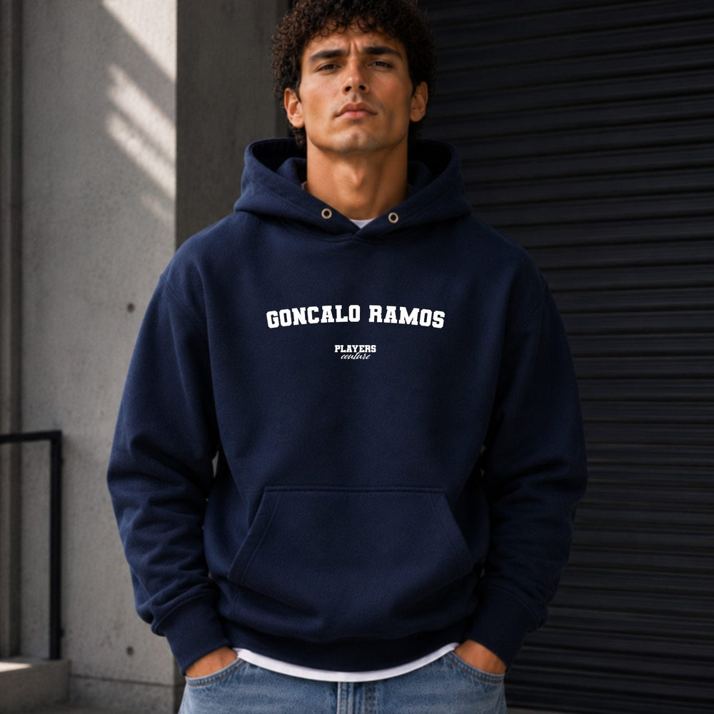 goncalo-ramos name-print hoodie - navy