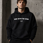 gone-with-the-wind name-print hoodie - black