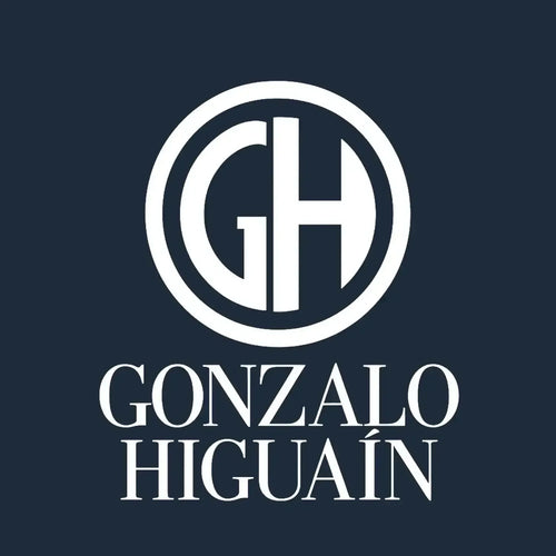 Gonzalo Higuain Logo Men's Hoodie – navy close-up detail shot of the Gonzalo Higuain Players Couture logo design