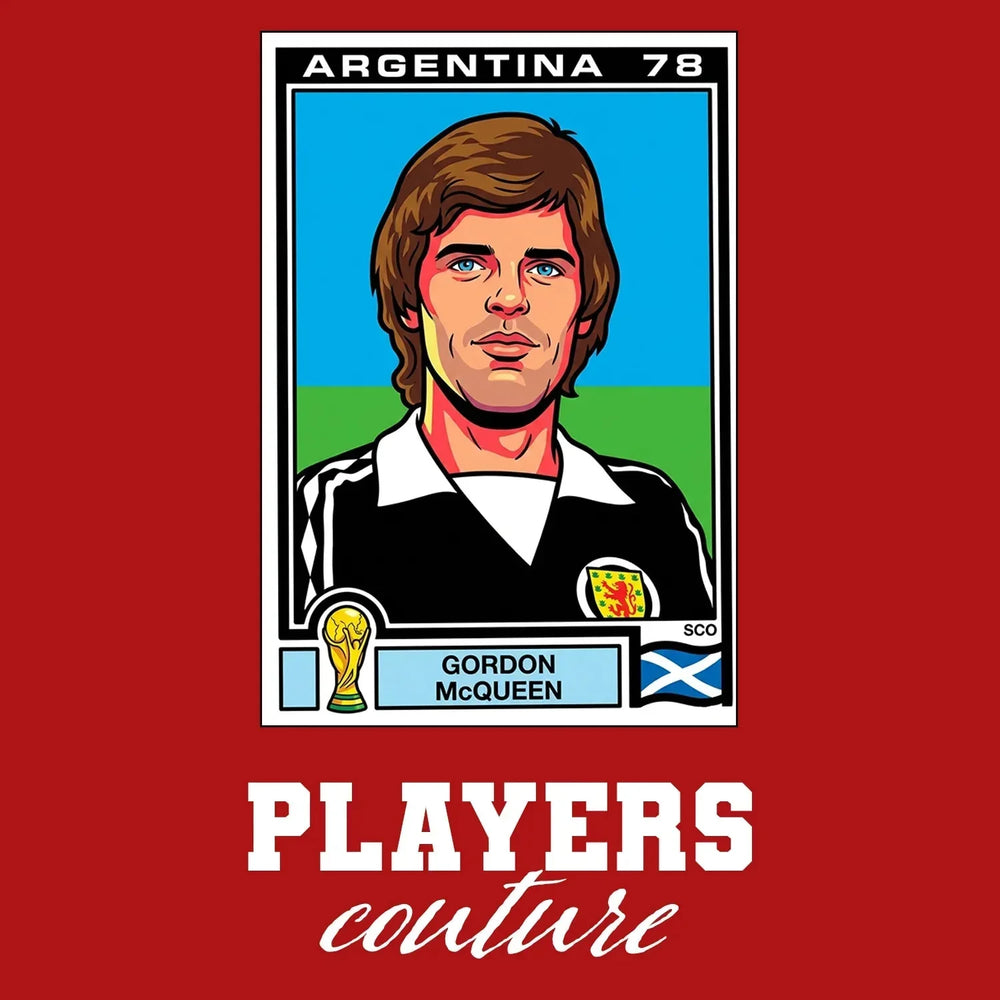 Gordon McQueen World Cup Sticker Kids T-Shirt – gordon mcqueen red Players Couture design