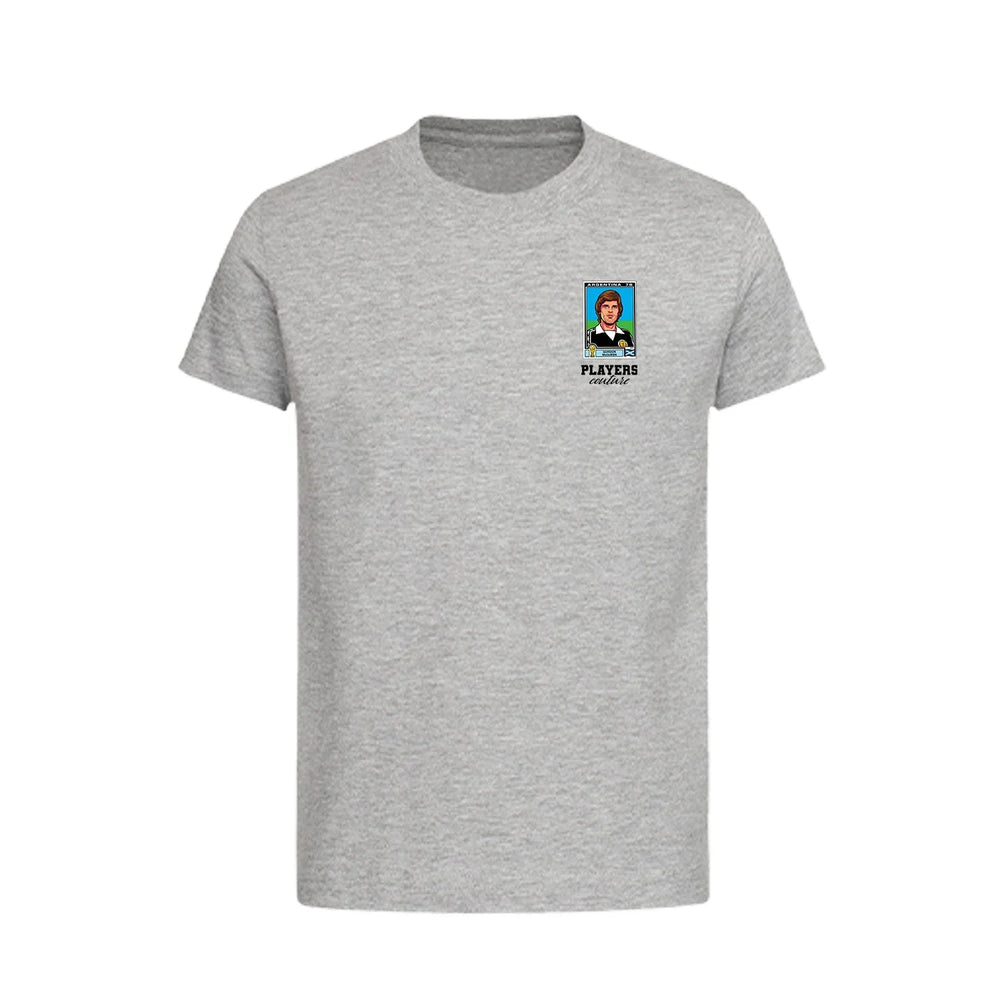 Gordon McQueen World Cup Sticker Kids T-Shirt – gordon mcqueen sticker kids grey tshirt Players Couture design