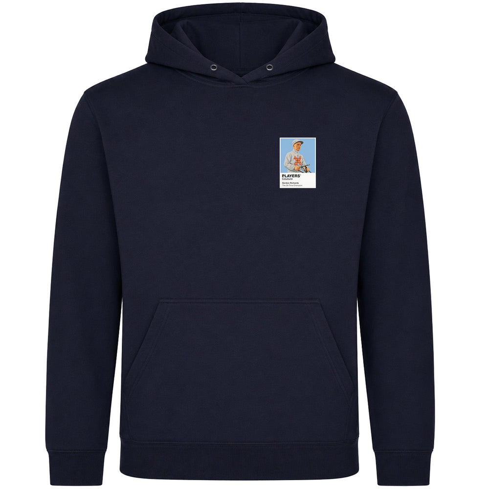 Gordon Richards horse racing hoodie – mens navy hoodie view