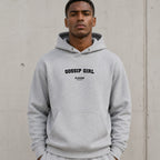 gossip-girl name-print hoodie - grey