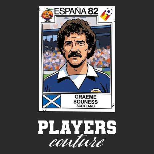 Graeme Souness World Cup Sticker Kids T-Shirt – graeme souness black Players Couture design