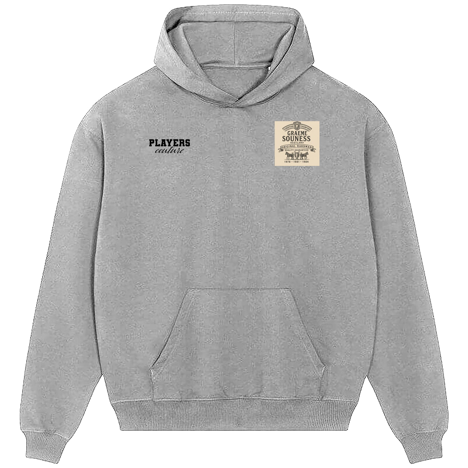 Graeme Souness Logo Players Couture Men's Casual Hoodie Gray
