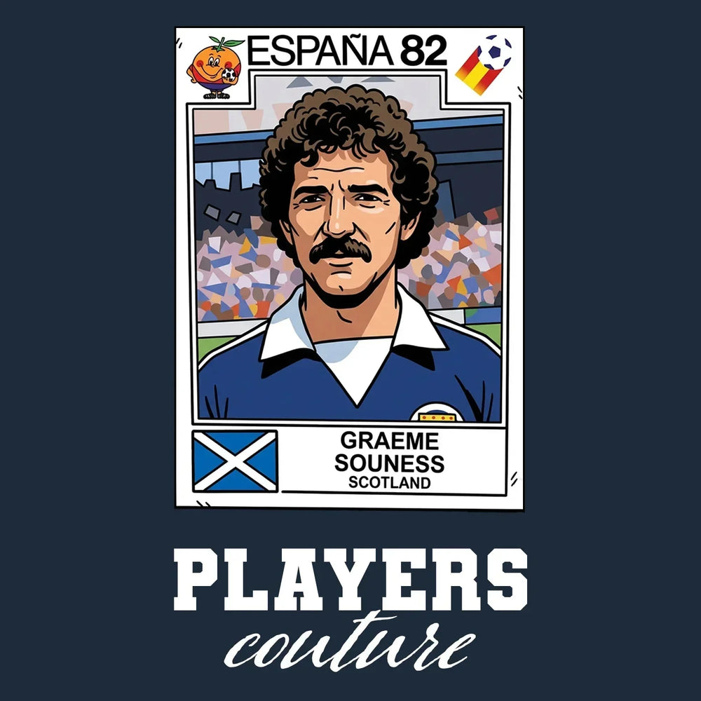 Graeme Souness World Cup Sticker Men's Hoodie – graeme souness navy Players Couture design
