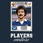 Graeme Souness World Cup Sticker Kids T-Shirt – graeme souness navy Players Couture design