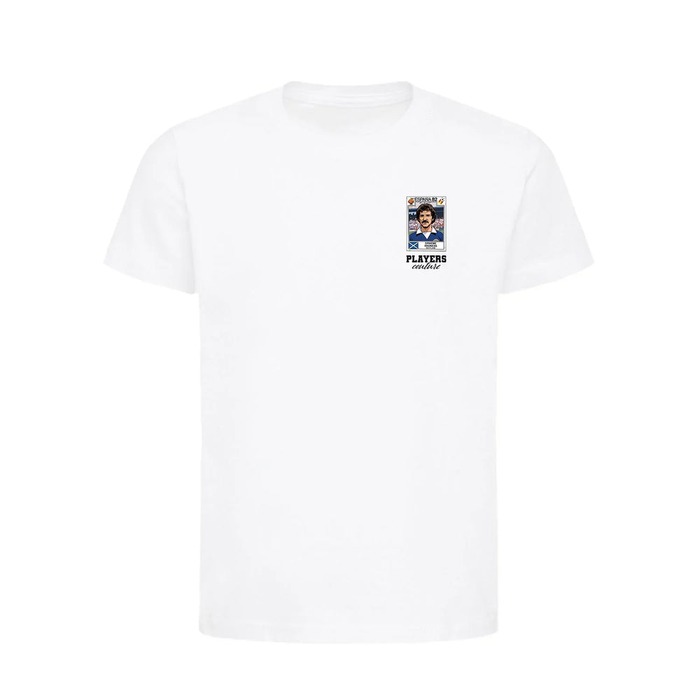 Graeme Souness World Cup Sticker Kids T-Shirt – graeme souness sticker kids white tshirt Players Couture design