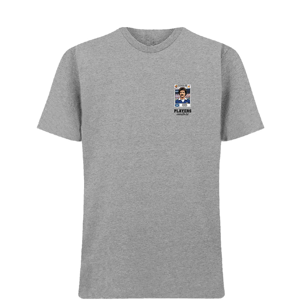 Graeme Souness World Cup t-shirt – grey men's t-shirt featuring the Graeme Souness World Cup Players Couture logo