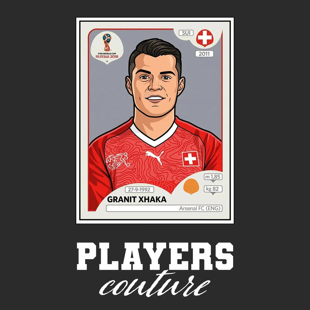 Granit Xhaka World Cup Sticker Men's Hoodie – granit xhaka black Players Couture design