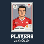 Granit Xhaka World Cup Sticker Kids Hoodie – granit xhaka navy Players Couture design