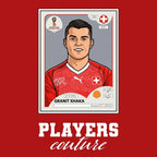 Granit Xhaka World Cup Sticker Kids Hoodie – granit xhaka red Players Couture design