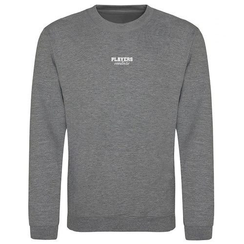 Essentials Collection hoodie – white men's hoodie with black Essentials Collection letters and Players Couture logo on the