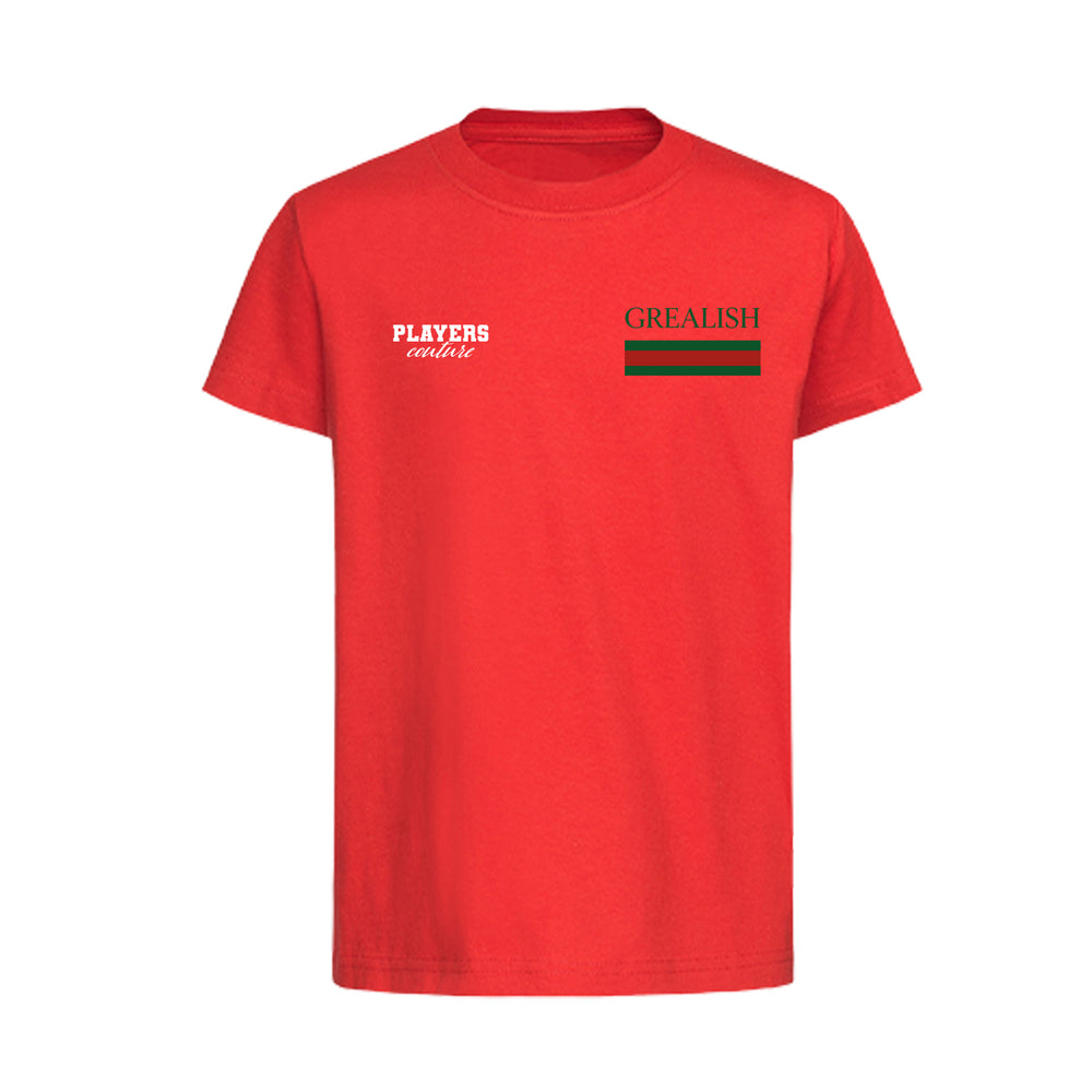 Jack Grealish Logo Players Couture Kids T-Shirt Red