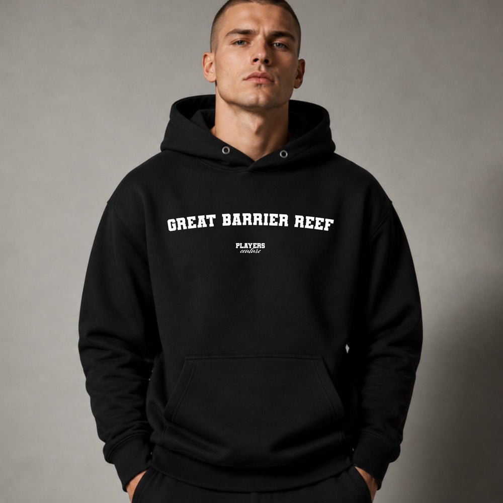 great-barrier-reef name-print hoodie - black