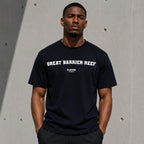 Great Barrier Reef navy men's T-shirt lifestyle photograph 8