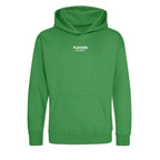Essentials Collection hoodie – green kids' hoodie with white Essentials Collection letters and Players Couture logo on the