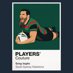 Greg Inglis South Sydney Rabbitohs Rugby League Icon Frame Men's T-Shirt