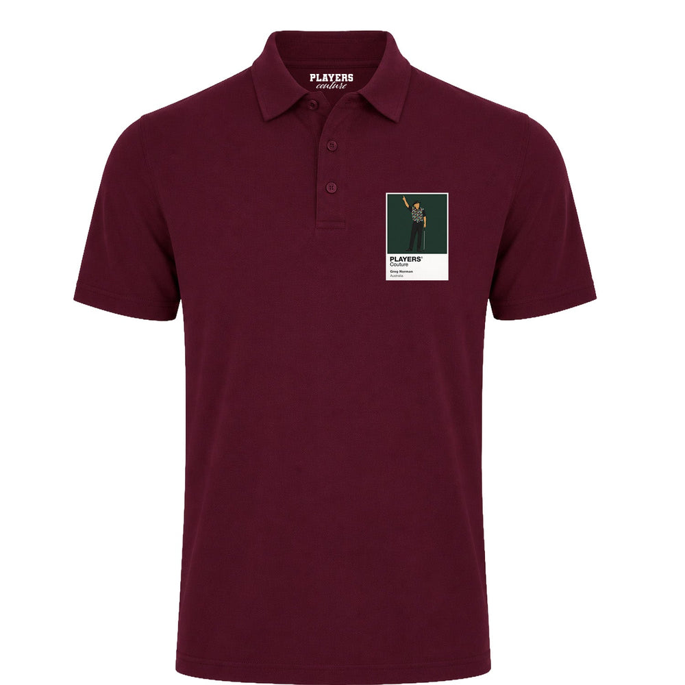 Greg Norman Golf Icon Frame Men's Polo Shirt - Burgundy