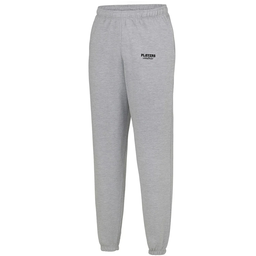 Essentials Collection hoodie – grey men's hoodie with black Essentials Collection letters and Players Couture logo on the