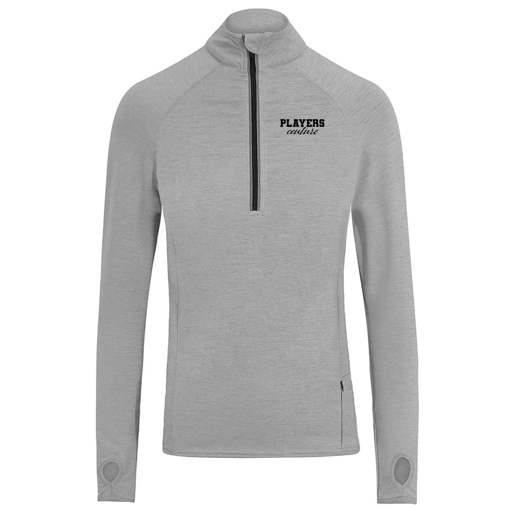 Essentials Collection Players Couture Men's Active Stretch Half Zip Grey Top