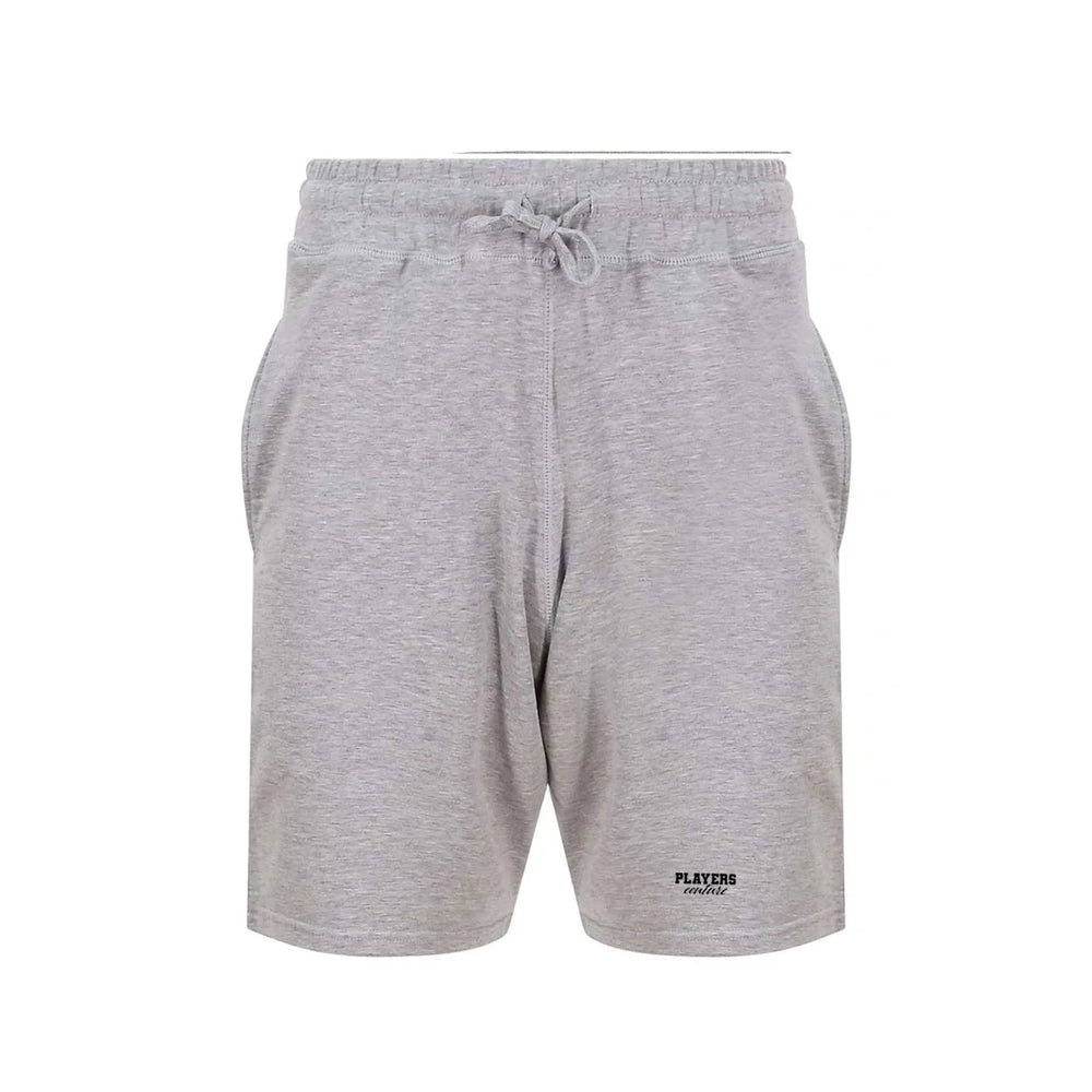 Essentials Collection hoodie – grey men's hoodie with black Essentials Collection letters and Players Couture logo on the