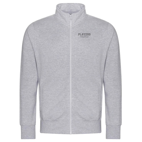 Essentials Collection hoodie – grey men's hoodie with black Essentials Collection letters and Players Couture logo on the