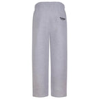 Essentials Collection Men's Premium Heavyweight Grey Joggers Back Logo – grey close-up detail shot of the Essentials