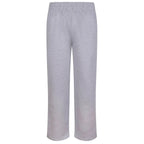 Essentials Collection Men's Premium Heavyweight Grey Joggers Back Logo – grey close-up detail shot of the Essentials