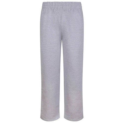 Essentials Collection Men's Premium Heavyweight Grey Joggers Back Logo – grey close-up detail shot of the Essentials