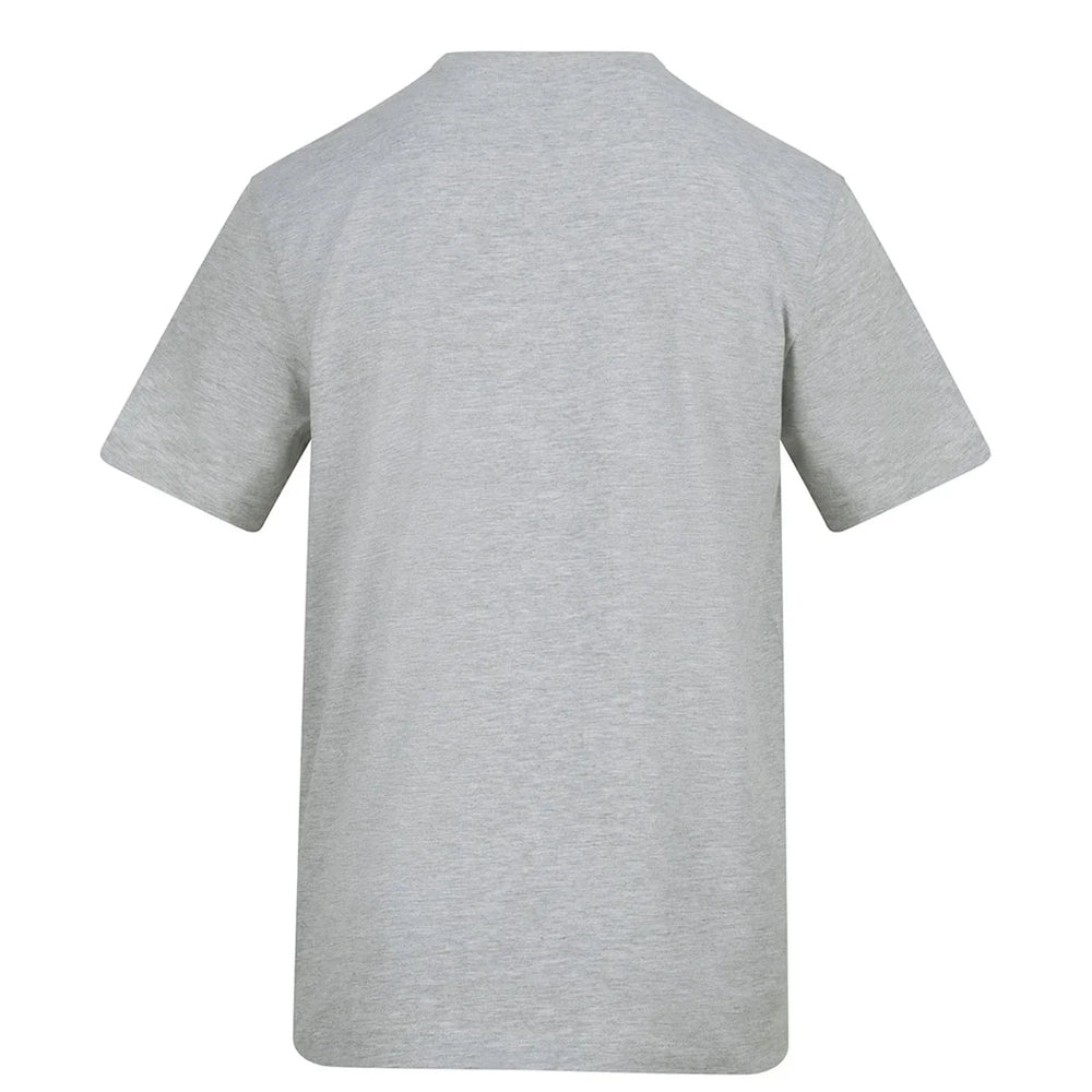 Essentials Collection t-shirt – grey men's t-shirt with black Essentials Collection letters and Players Couture logo on the