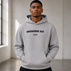 groundhog-day name-print hoodie - grey