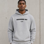 groundhog-day name-print hoodie - grey