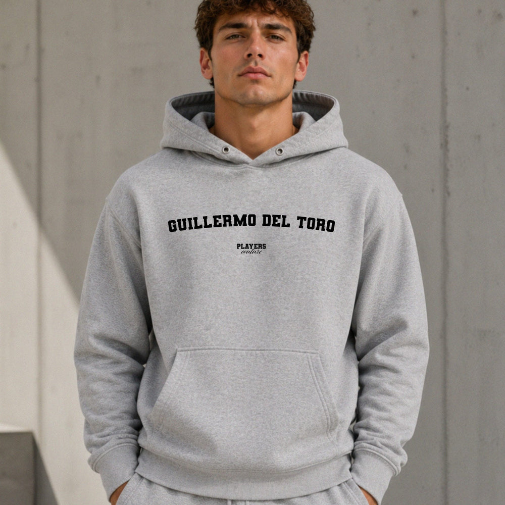 guillermo-del-toro name-print hoodie - grey