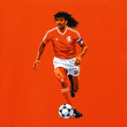 Ruud Gullit hoodie – orange men's hoodie with black Ruud Gullit letters and Players Couture logo on the chest