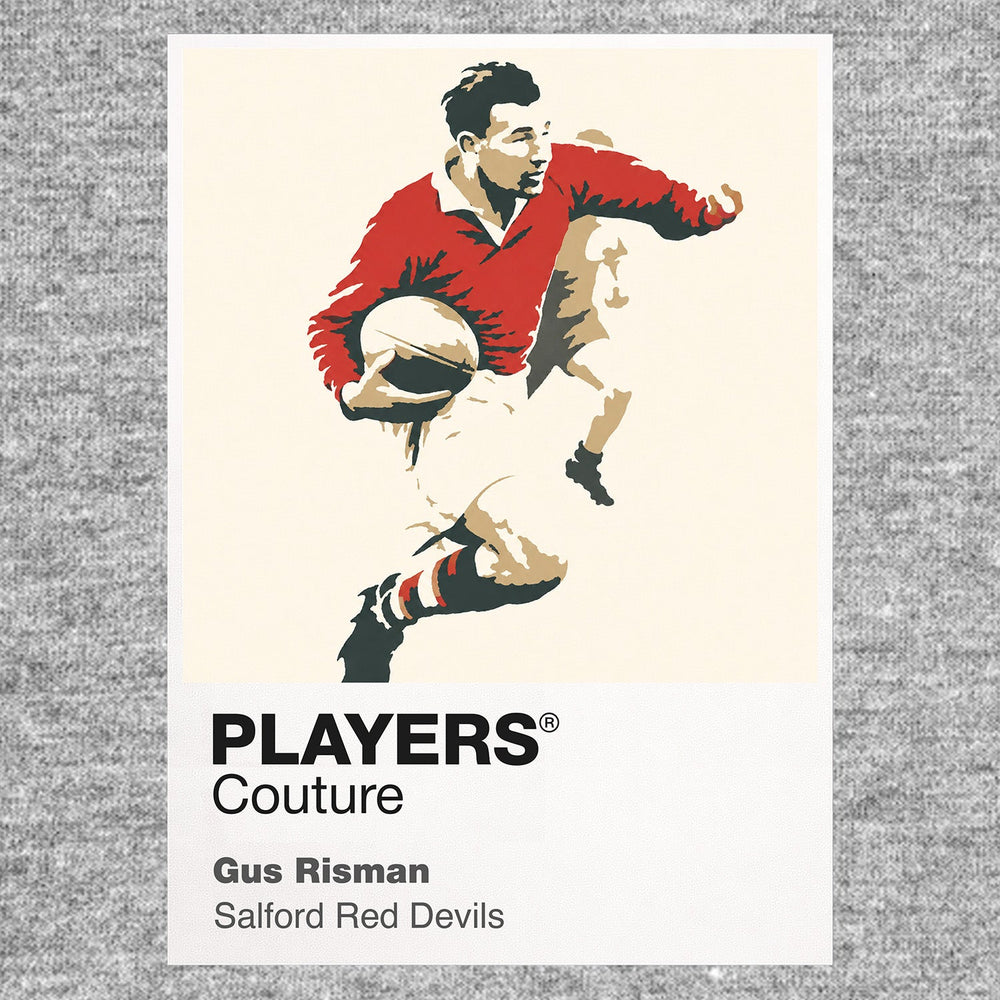 Gus Risman Salford Red Devils rugby league T-shirt grey