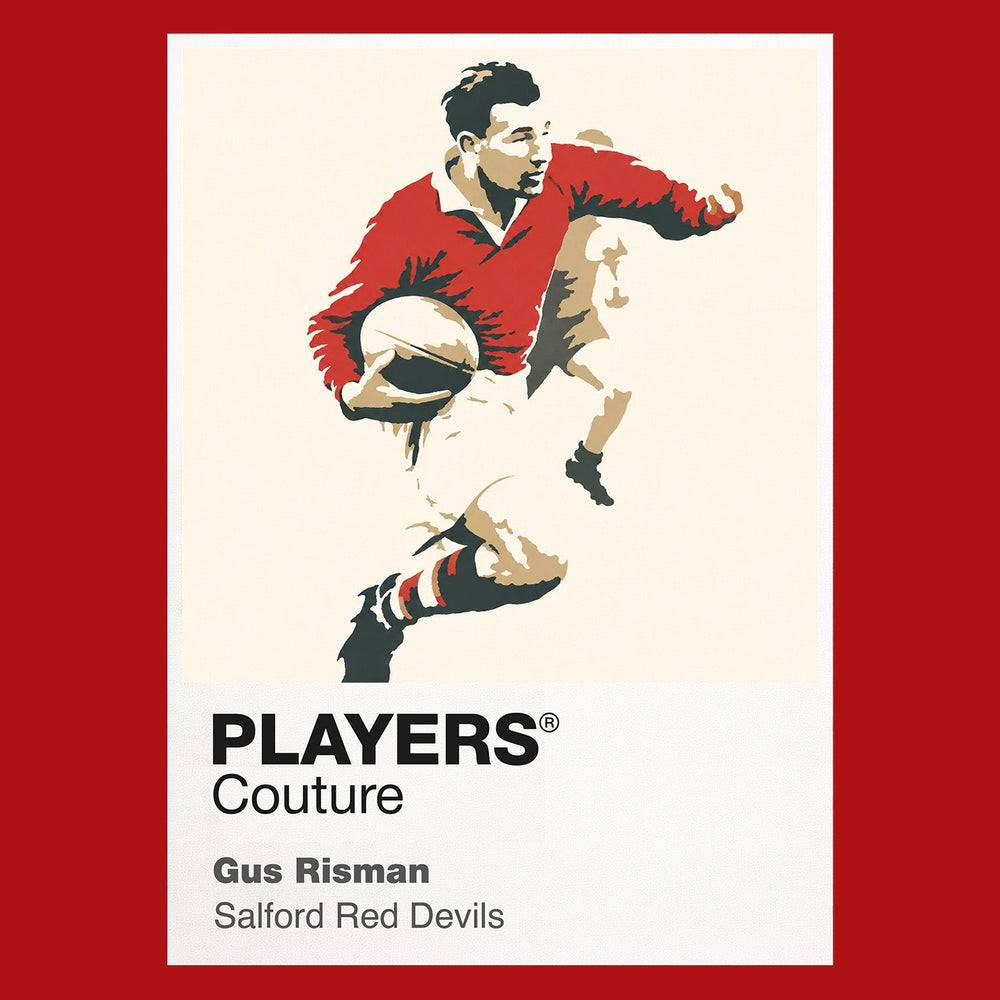 Gus Risman Salford Red Devils rugby league T-shirt red