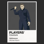 Michael Myers Michael Myers' blank white mask and boiler suit beneath the autumn trees of Haddonfield Icon Frame artwork in black