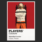Hannibal Lecter Hannibal Lecter behind glass and restraint mask, observing more than he reveals Icon Frame artwork in black