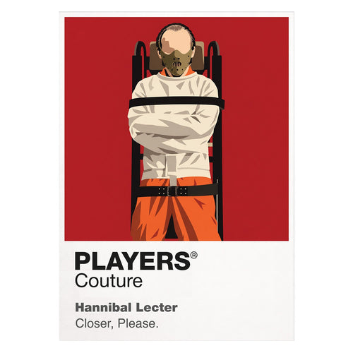 Hannibal Lecter Hannibal Lecter behind glass and restraint mask, observing more than he reveals Icon Frame artwork on white