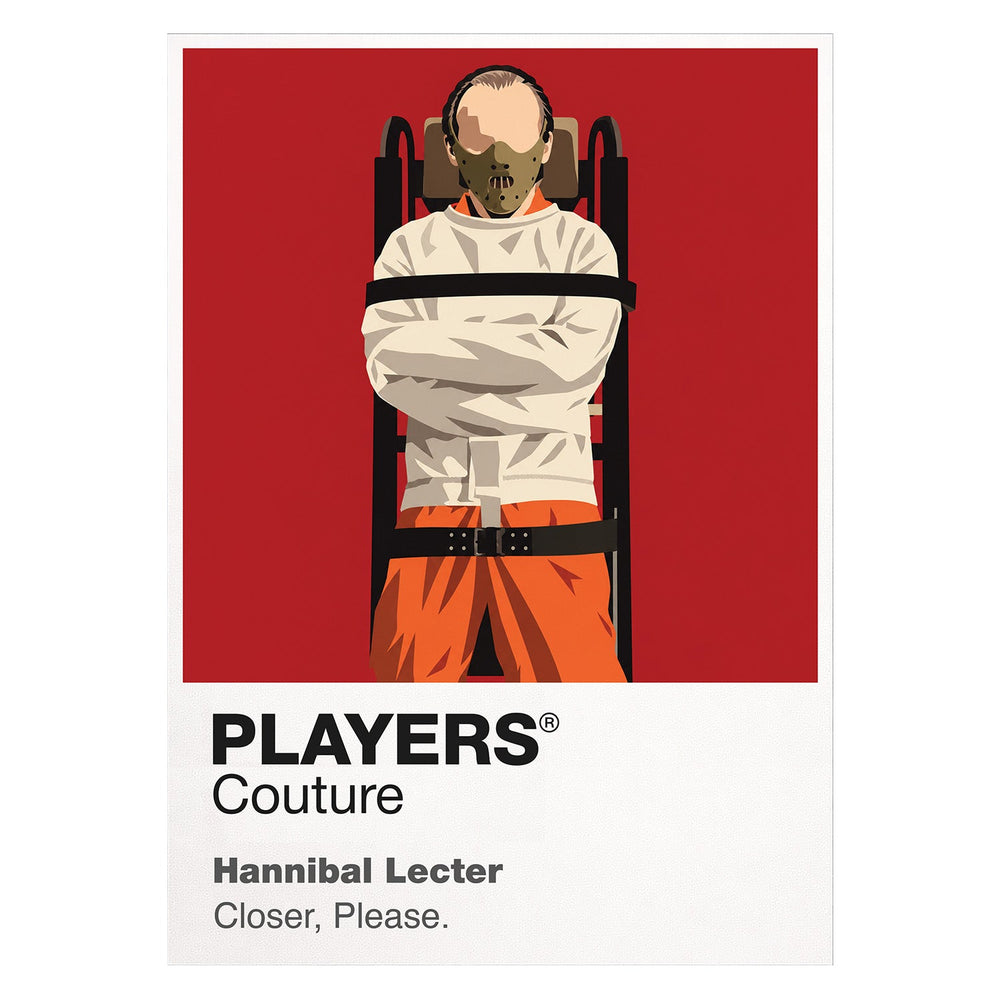 Hannibal Lecter Hannibal Lecter behind glass and restraint mask, observing more than he reveals Icon Frame artwork on white