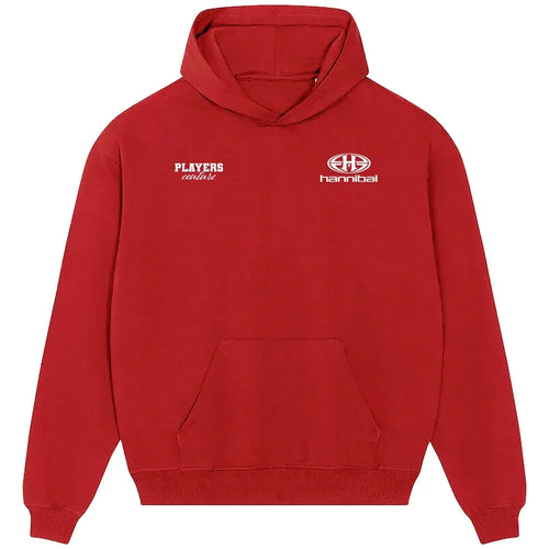 Hannibal Mejbri hoodie – red men's hoodie featuring the Hannibal Mejbri Players Couture logo
