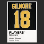 Happy Gilmore 18 Jersey Frame Men's T-Shirt – black close-up detail shot of the Happy Gilmore 18 Players Couture logo design
