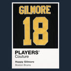 Happy Gilmore 18 Jersey Frame Men's T-Shirt – navy close-up detail shot of the Happy Gilmore 18 Players Couture logo design