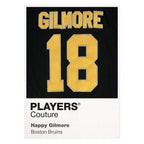 Happy Gilmore 18 Jersey Frame Men's T-Shirt – white close-up detail shot of the Happy Gilmore Players Couture logo design