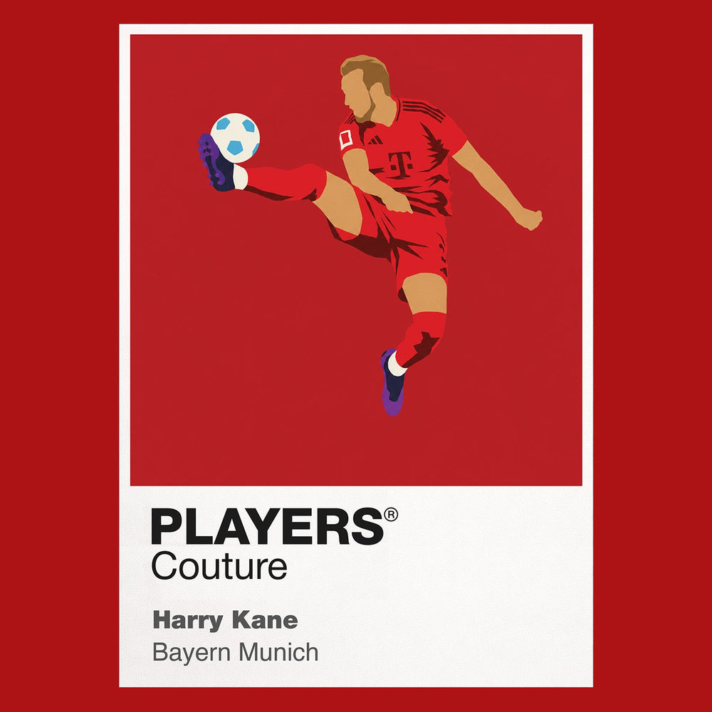 Harry Kane Bayern Munich Icon Frame Kids T-Shirt — Red Artwork
